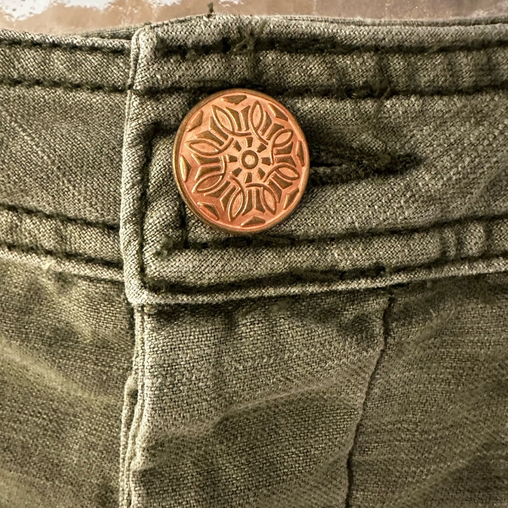 Free People Olive Cargo Shorts with Lace Detail - Picture 2 of 6